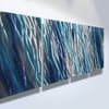 Metal Wall Art- Reef Blue- Home Decor Abstract Contemporary Modern Decor Original Unique