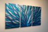 Unique Metal Wall Art Home Decor- Radiance Blues 47- Abstract Contemporary Modern 