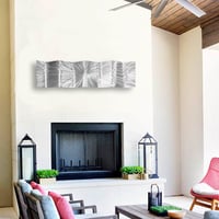 Image 2 of Metal Wall Art Home Decor- Gratitude Silver- Abstract Contemporary Modern Garden Decor