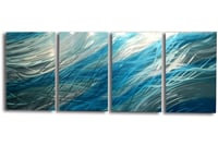 Image 2 of Metal Wall Art Home Decor- Ocean 2- Abstract Contemporary Modern Decor Original Unique