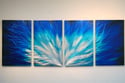 Abstract Metal Wall Art Home Decor- Fiamma Blue- Contemporary Modern Decor