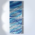 Metal Wall Art- Reef Blue- Home Decor Abstract Contemporary Modern Decor Original Unique