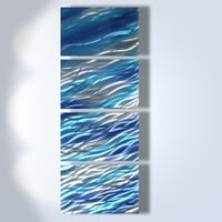 Image 3 of Metal Wall Art- Reef Blue- Home Decor Abstract Contemporary Modern Decor Original Unique