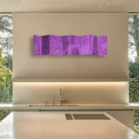 Image 3 of Metal Wall Art Home Decor- Gratitude Purple- Abstract Contemporary Modern Garden Decor