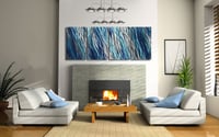 Image 4 of Metal Wall Art- Reef Blue- Home Decor Abstract Contemporary Modern Decor Original Unique