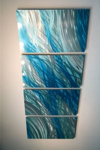 Image 4 of Metal Wall Art Home Decor- Ocean 2- Abstract Contemporary Modern Decor Original Unique