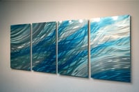 Image 5 of Metal Wall Art Home Decor- Ocean 2- Abstract Contemporary Modern Decor Original Unique