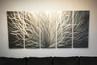 Image 3 of Metal Wall Art Home Decor- Radiance Silver and Gold 36x79- Abstract Contemporary Modern Decor