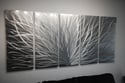 Metal Wall Art Home Decor- Radiance Silver 36x79- Abstract Contemporary Modern Decor Original