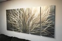 Metal Wall Art Home Decor- Radiance Silver and Gold 36x79- Abstract Contemporary Modern Decor