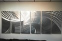 Metal Wall Art Home Decor- Tempest Silver 36x95- Abstract Contemporary Modern Decor Original