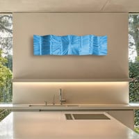 Image 2 of Metal Wall Art Home Decor- Gratitude Aqua- Abstract Contemporary Modern Garden Decor