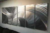 Image 5 of Metal Wall Art Home Decor- Tempest Silver 36x95- Abstract Contemporary Modern Decor Original