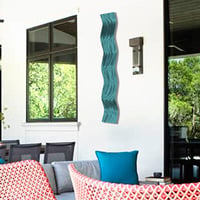 Image 1 of Metal Wall Art Home Decor- Affinity Teal - Abstract Contemporary Modern Garden Decor