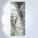 Abstract Metal Wall Art Home Decor- Echo Silver- Contemporary Modern Decor
