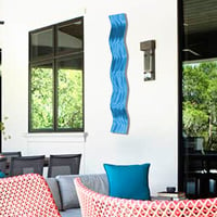 Image 5 of Metal Wall Art Home Decor- Affinity Aqua- Abstract Contemporary Modern Garden Decor