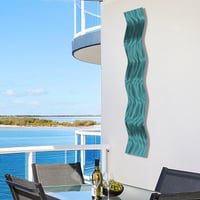 Image 5 of Metal Wall Art Home Decor- Affinity Teal - Abstract Contemporary Modern Garden Decor