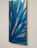 Metal Wall Art Home Decor- Irradiant Blues- Abstract Contemporary Modern Garden Decor