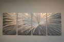 Abstract Metal Wall Art Home Decor- Vortex Silver- Contemporary Modern Decor