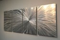 Abstract Metal Wall Art Home Decor- Vortex Silver- Contemporary Modern Decor