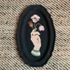 Scolloped Platter with Hand holding Poppies 
