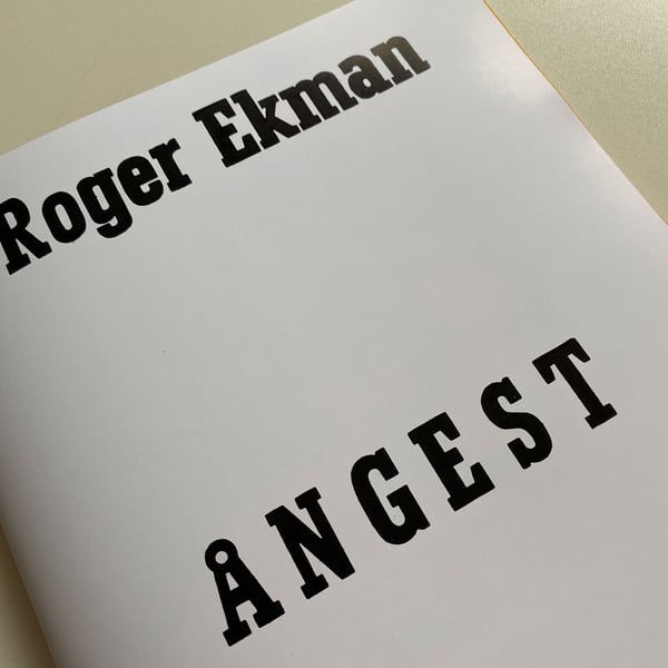 Image of ROGER EKMAN - ÅNGEST ***BOOKLET ONLY