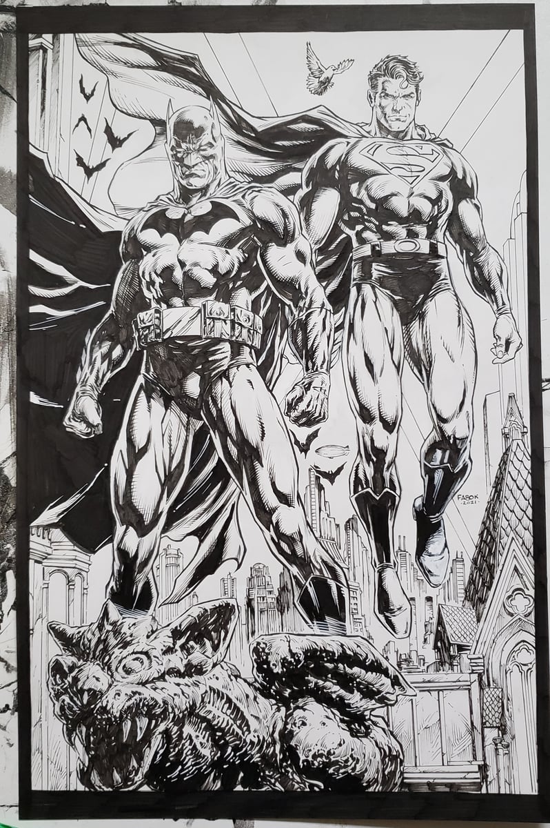 Superman batman worlds finest 1 variant cover jason fabok