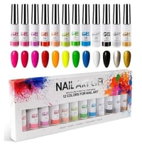 12 Color Nail Art Gel Paints