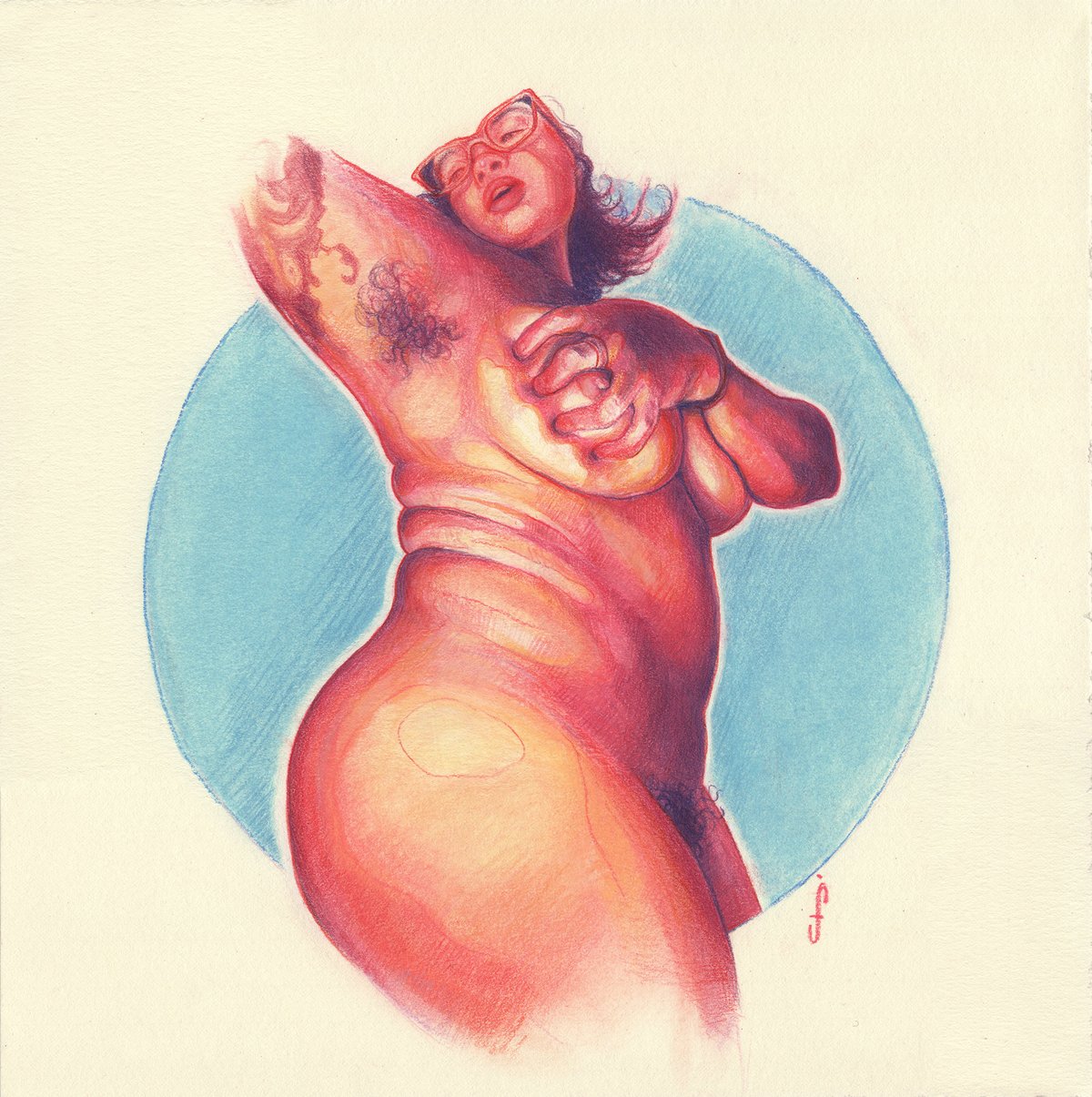 untitled figure study with arm raised