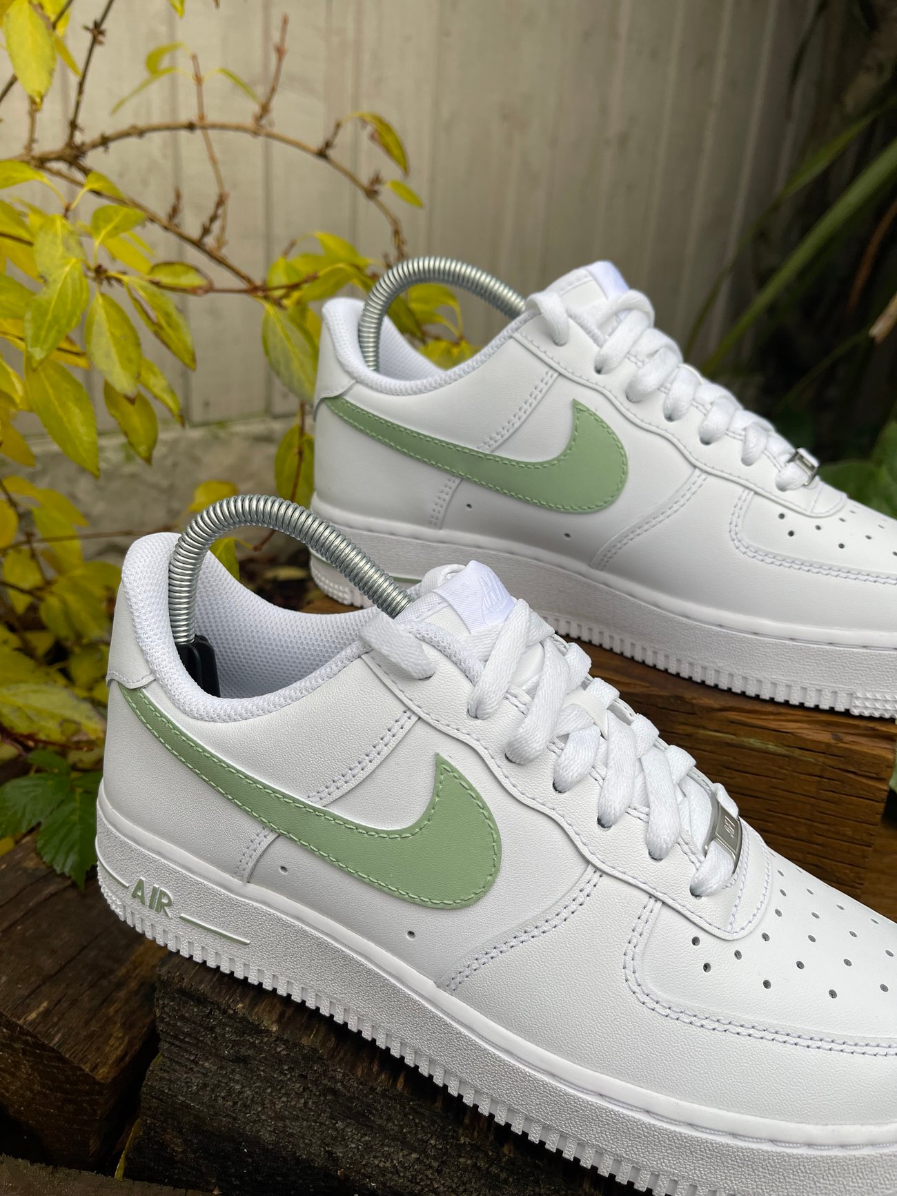 Nike AF1 - Sage Green Ticks | Acrylic Kicks