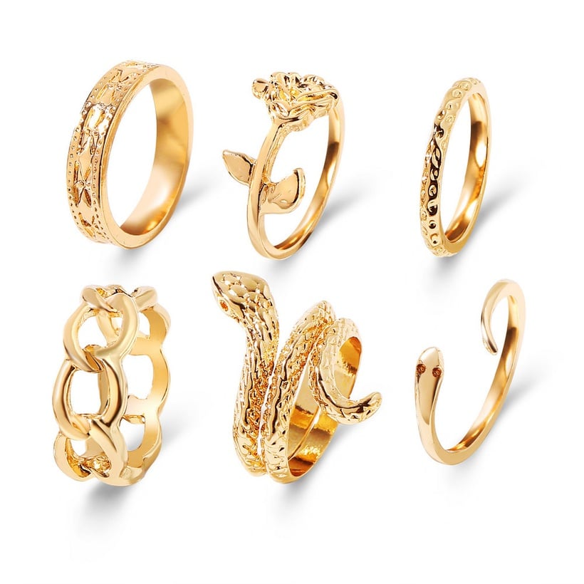 Image of Golden Snake Ring Set 