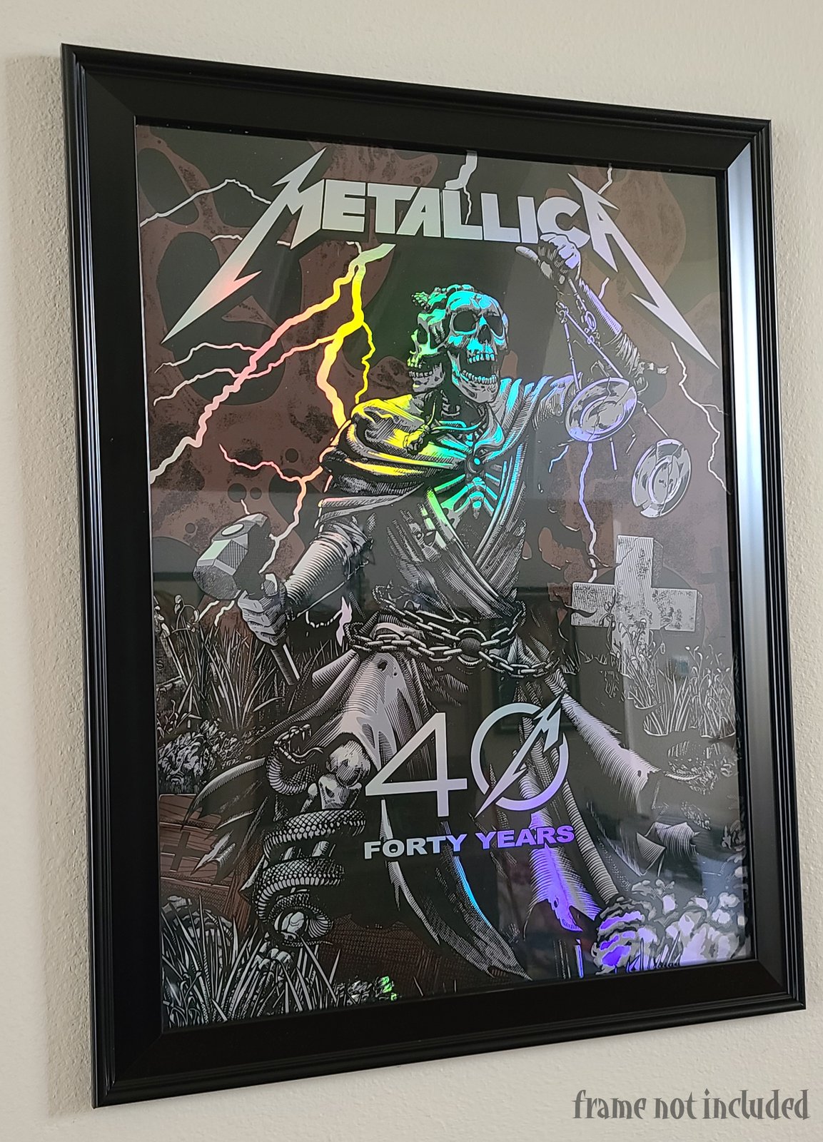 METALLICA OFFICIAL 40th ANNIVERSARY FOIL PRINT POSTER - SIGNED