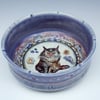 Grumpy Periwinkle Cat Dish