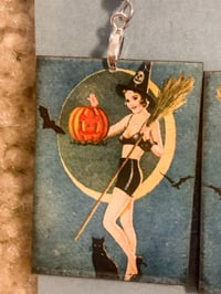 Image 3 of Wooden Vintage Witch Earrings
