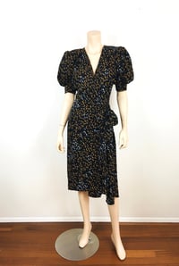 Image 2 of 1980s Saint Laurent Silk Floral Wrap Dress