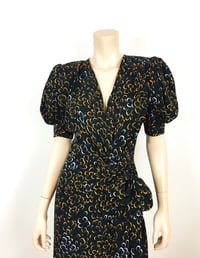 Image 3 of 1980s Saint Laurent Silk Floral Wrap Dress