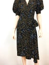 1980s Saint Laurent Silk Floral Wrap Dress