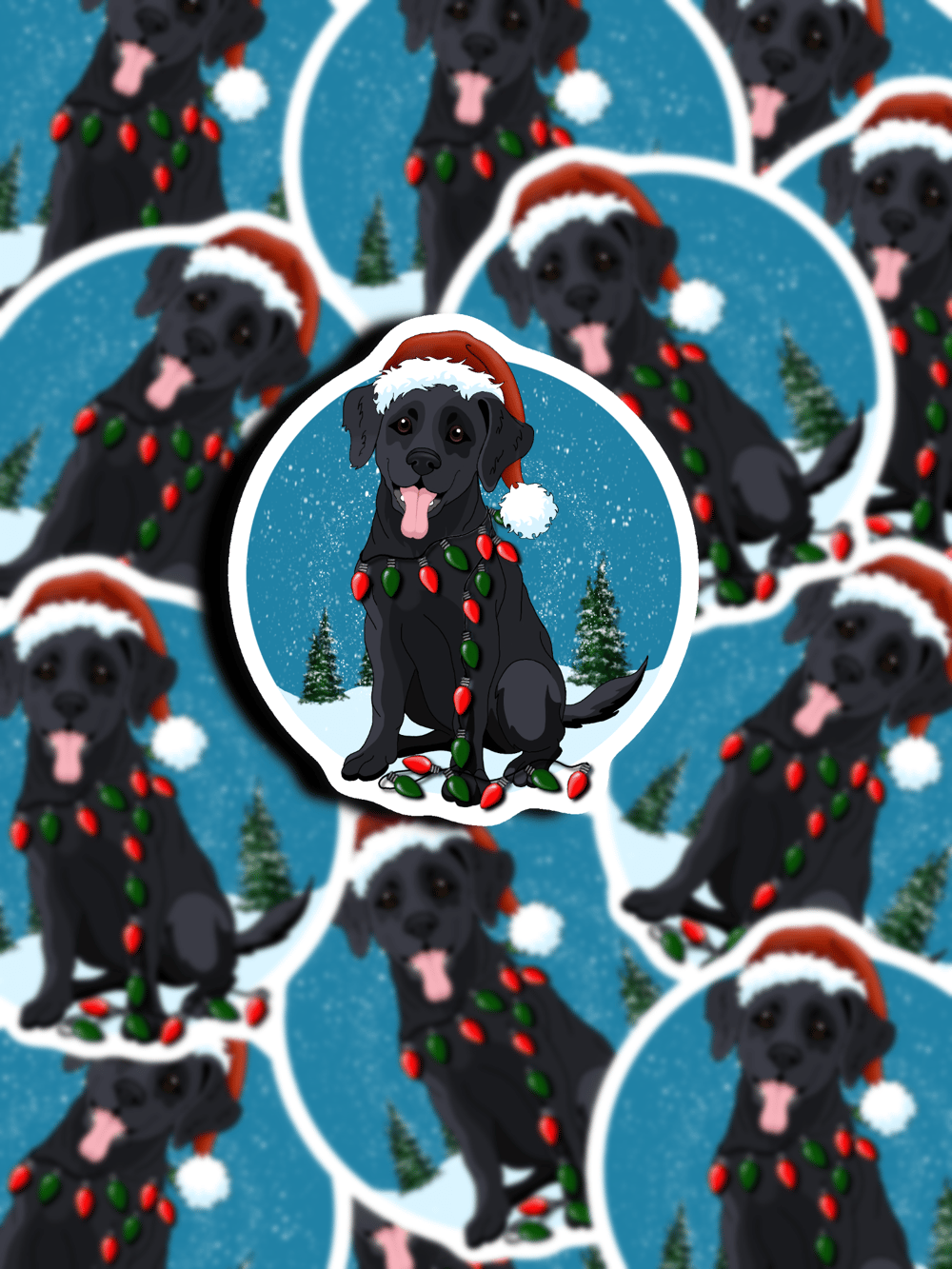 Image of Labrador Retriever Christmas Sticker