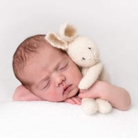 Image 2 of small Bunny / Rabbit, Handknitted Toy, Newborn Photo Prop, Photography prop,