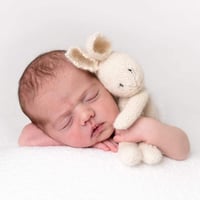 Image 2 of small Bunny / Rabbit, Handknitted Toy, Newborn Photo Prop, Photography prop, 