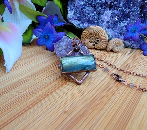 Image of Geometric Labradorite Pendant #1