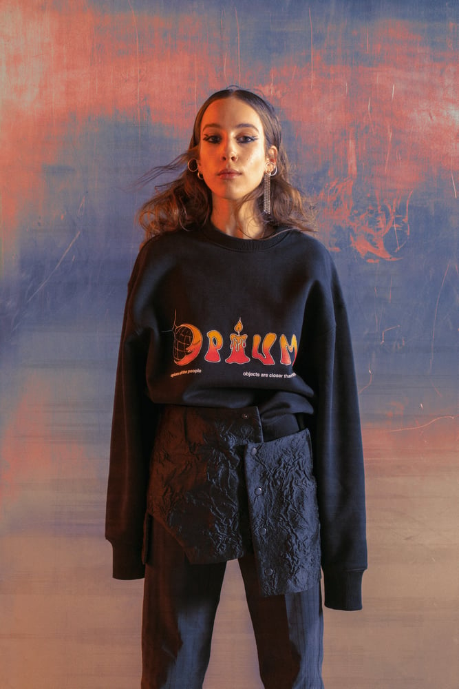 Image of O P I U M X I I BLACK PRINTED SWEATSHIRT