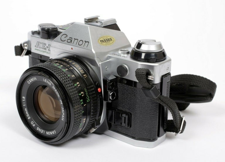 CANON AE-1 Program 35mm SLR Film Camera with FDn 50mm F1.8 Lens  (TESTED-GUARANTEED)