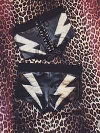 Image 1 of Shorts with silver-lightningbolts