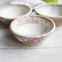 Image 4 of Set of Three Small Rustic Prep Bowls Ceramic Pottery Ready to Ship Made in USA