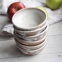 Image 1 of Set of Three Small Rustic Prep Bowls Ceramic Pottery Ready to Ship Made in USA