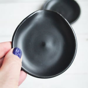Image of Small Spoon Rest, Satin Black Ceramic Spoon Holder for Your Coffee Station, Made in USA