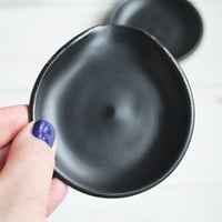 Image 2 of Small Spoon Rest, Satin Black Ceramic Spoon Holder for Your Coffee Station, Made in USA