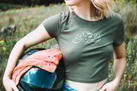 Image 3 of Motostine Race Crop Tee - Heather Olive