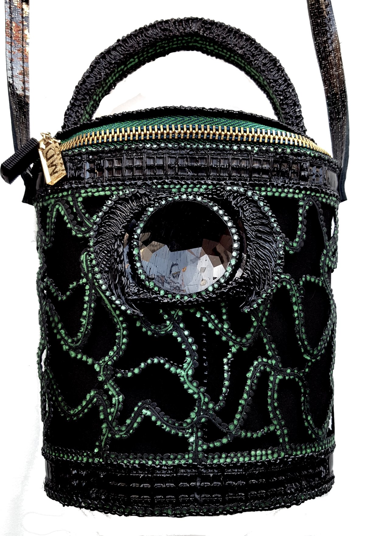 Image of Green & black handbag 
